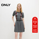 ONLY2025夏季新款學(xué)院風(fēng)假兩件翻領(lǐng)菱格短裙連衣裙女|125346003 G44中花灰色 M