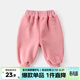 嘟嘟家童裝寶寶褲子秋冬款兒童嬰兒大PP褲男童棉褲女童加絨褲冬裝 粉色 90
