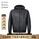 BOSS25春夏新品 男士orange系列羊皮革皮衣皮夾克外套男裝 50518256 001 黑色LOGO小貼飾 48 /m