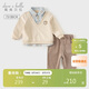 戴維貝拉男童長(cháng)褲套裝春秋裝紳士學(xué)院風(fēng)假兩件襯衫兩件套