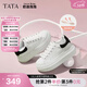 他她（TATA）女鞋新款奶油泡泡厚底鞋子小白鞋透氣休閑增高板鞋 白/黑 36