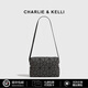 CHARLIE&KELLI品牌 CK輕奢包包女2026新款小方包幾何菱格迷你單肩斜挎包 深灰色【母親節生日情人節520禮物】