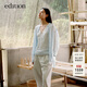 edition【高圓圓同款】襯衫女新款蕾絲花邊背心苧麻立領(lǐng)寬松襯衣兩件 K05天空藍色 S