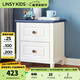 LINSY KIDS美式鄉村臥室床頭柜白色迷你地中海置物邊柜儲物柜 LS226B1-A床頭柜