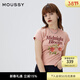 moussy 【熱銷(xiāo)爆款】甜美字母花卉印花修身短袖T恤028ISQ90-4211 091淺粉色 均碼