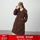 艾萊依羽絨服女仿羊羔毛領(lǐng)拼接長(cháng)款時(shí)尚加厚過(guò)膝外套冬 蜜茶棕155