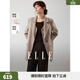 ELLE【100%綿羊毛】假兩件馬甲西裝毛呢外套女2025冬新款休閑西裝 卡其 M