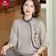 俞兆林（YUZHAOLIN）品牌時(shí)尚媽媽裝毛衣小衫中老年女裝春秋上衣國風(fēng)新中式針織打底衫 ASN2329AZ 駝色 M 建議85-100斤