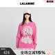拉拉波波粉色衛衣女2025新款甜美可愛(ài)小狗圖案寬松圓領(lǐng)長(cháng)袖上衣 粉色 S