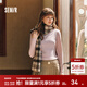 森馬（Semir）長(cháng)袖t恤女短款半高領(lǐng)薄絨輕暖打底衫2024冬新款純色修身抓絨內搭 橡皮粉61214 M