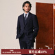 CULTUM【可機洗免熨燙】通勤商務(wù)西服套裝男職業(yè)正裝禮服西裝外套 藏藍色單西 54 B