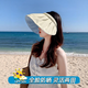JIOESC遮陽(yáng)帽防曬帽女夏季貝殼帽防紫外線(xiàn)戶(hù)外遮陽(yáng)大寬檐帽子兒童可折疊 米色1個(gè)（波浪邊空頂貝殼帽）