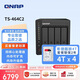 威聯(lián)通（QNAP）TS-464C2 四核心處理器8G內存16Tnas網(wǎng)絡(luò )存儲服務(wù)器內置雙M.2插槽手機擴容（含希捷酷狼硬盤(pán)4T*4）