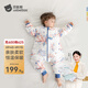 貝肽斯睡袋嬰兒春秋冬季新生寶寶防踢被恒溫保暖兒童分腿防驚跳連體衣服 秋冬中厚-感溫(10-20℃）繁枝 XL碼 100-120cm(建議3.5-5.5歲）