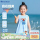 巴帝巴帝夏季嬰幼兒連衣裙子女童寶寶公主裙背心沙灘裙 淺藍 蘋(píng)果小貓 110