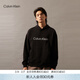Calvin KleinJeans春秋男士經(jīng)典ck刺繡字母美式休閑風(fēng)純棉純色寬松連帽衛衣 BAE-太空黑 M （建議130-150斤）