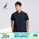 諾帝卡（NAUTICA）男裝25春夏新款商務(wù)休閑舒適親膚棉氨透氣短袖POLO男 藏青4NV XL