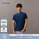 Calvin KleinJeans夏季男士珠地棉商務(wù)休閑通勤年輕ck鑲邊翻領(lǐng)短袖T恤POLO衫
