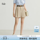 范思藍恩22FS2162通勤簡(jiǎn)約百搭寬松西裝褲夏季白色休閑高腰短褲女 卡其色 XL