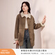 香影牛角扣麂皮絨外套女短款2025秋冬新款羊羔毛風(fēng)小個(gè)子仿生皮草 焦糖色W844269 M
