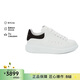亞歷山大麥昆（Alexander McQueen）情人節禮物 AMQ女款系帶小白鞋闊型休閑運動(dòng)鞋 黑色/白色 38.5