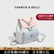 CHARLIE&KELLI女士包包背包女包2026新款雙肩包女撞色菱格背包校園學(xué)生鏈條書(shū)包 藍色【京倉配送 贈專(zhuān)柜禮袋】