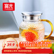 富光耐熱玻璃涼水壺大容量家用果汁杯花茶杯茶壺冷水壺錘紋壺1200ML