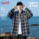 班尼路（Baleno）簡(jiǎn)約長(cháng)袖襯衫男款2026新款夏季時(shí)尚潮牌復古格子襯衣青少年外套男