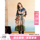 兩三事優(yōu)雅著(zhù)陸 2025秋季新款時(shí)尚印花系帶風(fēng)衣式連衣裙長(cháng)裙 藍花色 M