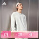 adidas三條紋休閑簡(jiǎn)約寬松長(cháng)袖T恤男女秋季阿迪達斯輕運動(dòng)   米白   S