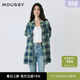 moussy 新品美式復古風(fēng)格紋襯衫女010ISB30-8771 110藍色 均碼