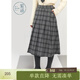 紫涵（ZIHAN）紫涵中長(cháng)款百褶半身裙女年冬季新款學(xué)院風(fēng)簡(jiǎn)約氣質(zhì)高腰a字裙 灰格 M