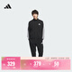 adidas經(jīng)典休閑三條紋長(cháng)袖套裝男女秋季阿迪達斯官方輕運動(dòng) 黑色（推薦選大一碼）   L