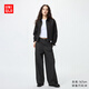 優(yōu)衣庫常規款女裝彈力寬腿褲/通勤闊腿褲子479292 485991 485993 479292/09黑色 M
