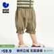 迷你巴拉【軟牛仔】女童褲子2024新夏兒童荷葉邊七分褲