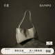 半坡飾族（bampo）女包包新款福瑞方方包頭層牛皮大容量輕奢單肩斜挎包38禮物 淺灰白【葫蘆專(zhuān)屬五金】