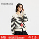 美特斯邦威毛衣女[商場(chǎng)同款]2026春季新款復古單排扣休閑舒適毛織圓領(lǐng)開(kāi)衫 粗黑條紋組 M 160/84A