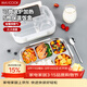 美廚（MAXCOOK）304不銹鋼飯盒 加大加深五格學(xué)生飯盒餐盤(pán)配餐具2L 杏色MCFT142