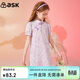 ASK JUNIOR女童連衣裙夏薄款新品中大童印花純棉復古兒童旗袍裙 紫色 170