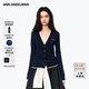 ANN ANDELMAN【白鹿同款】2026新款拼接針織衫假兩件長(cháng)袖V領(lǐng)開(kāi)衫 深寶藍 XS