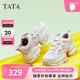 他她（TATA）厚底透氣老爹鞋女鞋輕便增高運動(dòng)鞋百搭鞋子 白/灰紫 38
