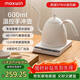 maxwin智能溫控手沖咖啡壺掛耳長(cháng)嘴細口控溫泡茶恒溫電熱水壺B壺不銹鋼 白色600ml