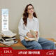茵曼2025秋冬女裝新款簡(jiǎn)約通勤刺繡口袋純棉襯衫顯瘦寬松長(cháng)袖襯衣 珍珠白 M