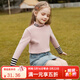 ASK JUNIOR女童毛衣線(xiàn)衫冬兒童半高領(lǐng)保暖德絨打底衫 粉色 140