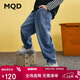 馬騎頓（MQD）男童秋季新款學(xué)院風(fēng)中大童休閑百搭直筒牛仔褲子 中牛仔藍 150