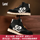 Lee男鞋復古潮流馬丁靴男時(shí)尚撞色設計高幫戶(hù)外靴子男舒適休閑運動(dòng)鞋 黑色 40 【偏大/請拍小一碼】