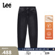 Lee商場(chǎng)同款413高腰小直腳羊毛保暖黑灰色女牛仔褲 黑灰色 26