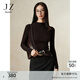 玖姿·安娜蔻【可機洗羊毛】高品質(zhì)修身打底針織衫女2024冬款 深咖啡 M