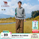 駱駝（CAMEL）圓領(lǐng)長(cháng)袖套頭衛衣男時(shí)尚寬松薄款休閑運動(dòng)上衣女 J13CAY6063，中花灰，男 M