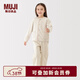 MUJI大童 抓絨 無(wú)領(lǐng)開(kāi)衫 兒童外套男童女童 25年冬季 童裝CB1PNA5A 淡黃色 140 /68A